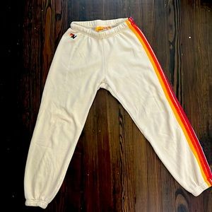 Aviator Nation 5 Stripe Sweatpants - Vintage White